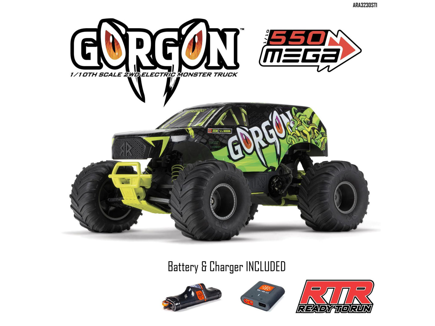 Gorgon 2wd MT 1/10 RTR Smart w/8.4v Batt/USB Charger