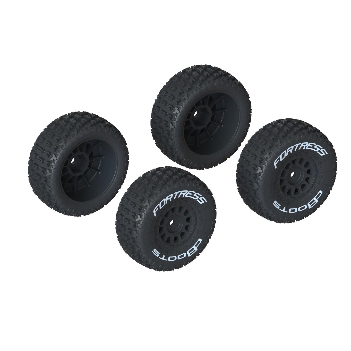 dBoots 'FORTRESS' Tire Set Glued, Black (4pcs)