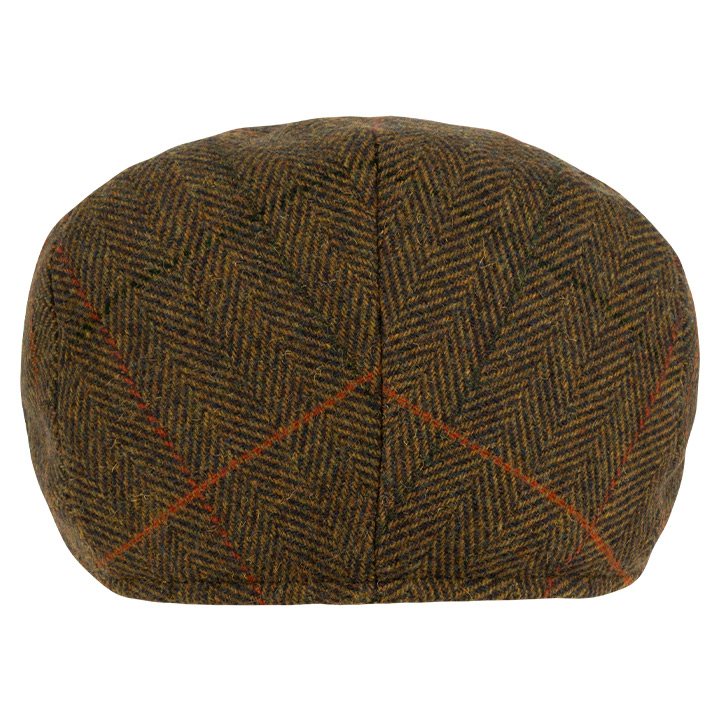 Wool Blend Flat Cap Tweed Brown