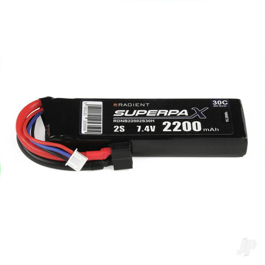 Radient LiPo 2S 2200mAh 7.4V 30C Deans (HCT)