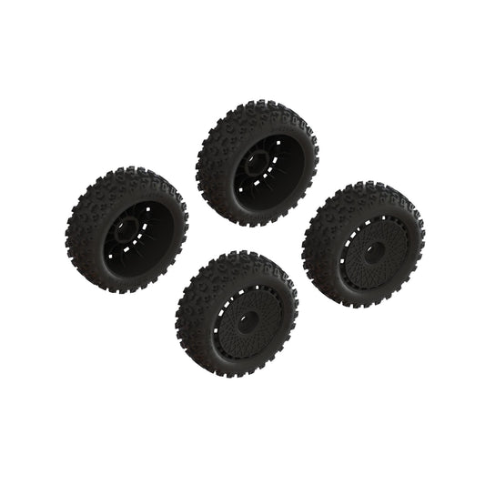 dBoots '2-HO' Tire Set Glued (Black) (4)