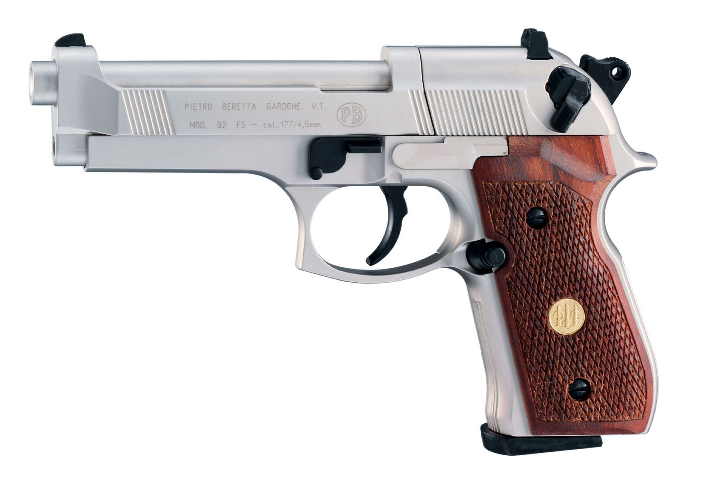 Beretta M92 FS Nickel Wood Grips Pellet