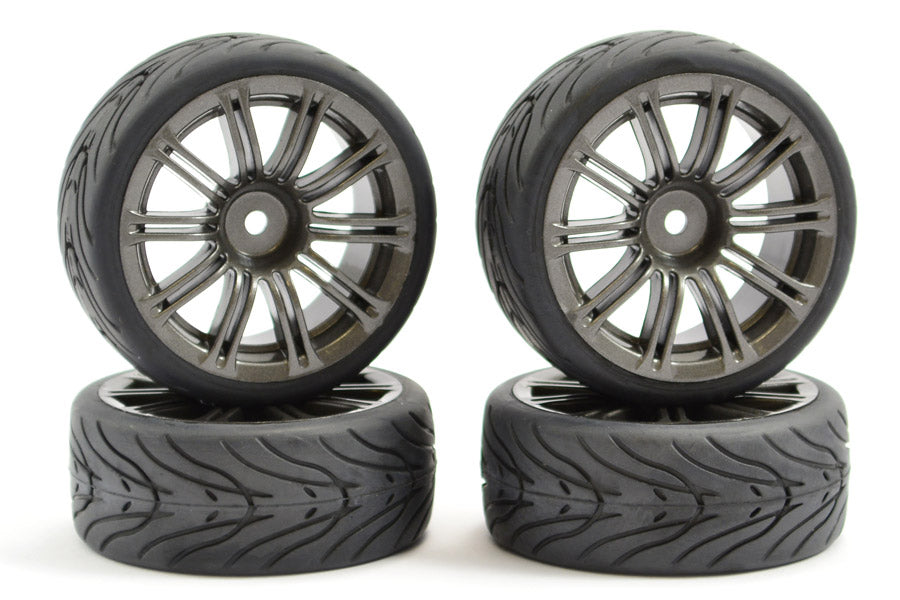 1/10 Street/Tread Tyre 20SP Gun Metal Wheel (4)