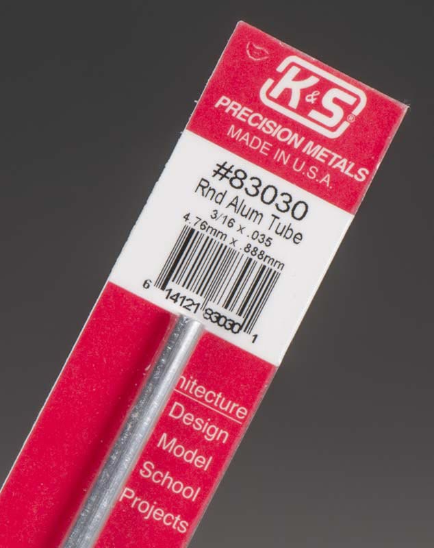 K &S 3/16in Aluminium Round Tube .035in Wall