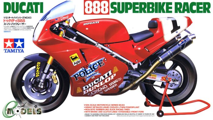 Tamiya 1/12 Ducati 888 Superbike Scale Kit