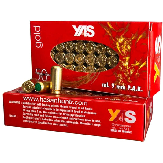 YAS 9mm Gold Blank Cartridges (50)