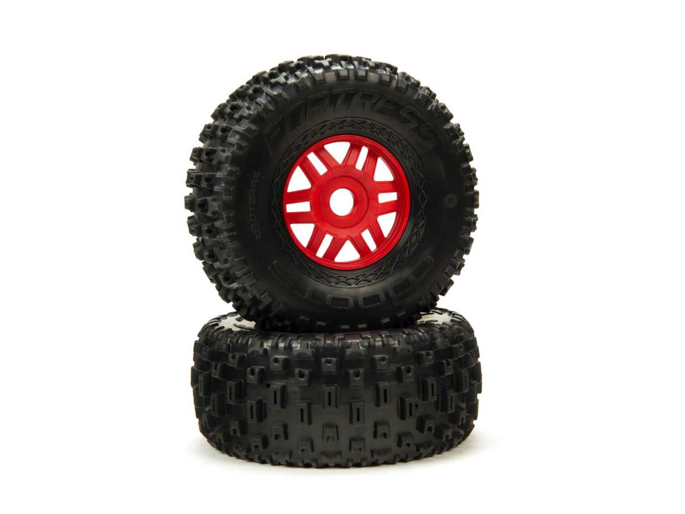 DBOOTS 'Fortress' Tire Set Glued (Red) (2pcs)