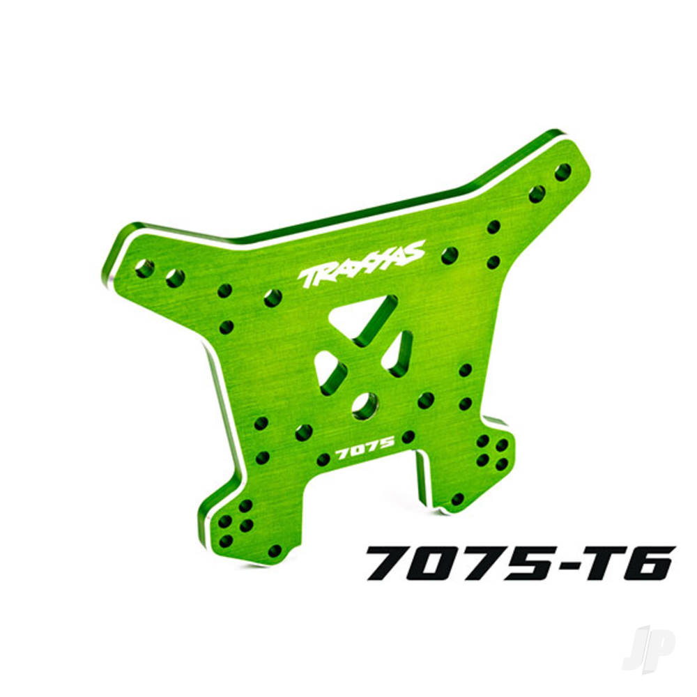 Shock tower, rear, 7075-T6 aluminium (green-anodised) (fits Sledge)