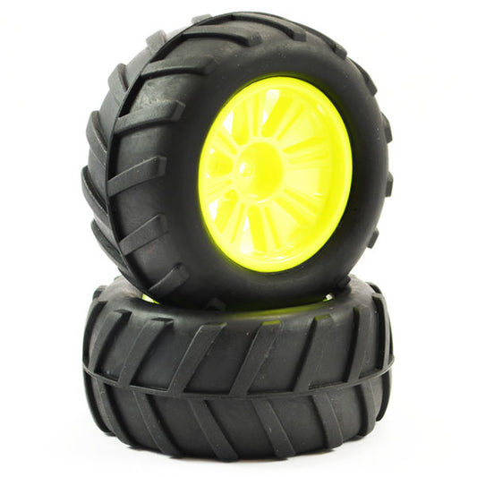 FTX COMET MONSTER TRUCK REAR MOUNTED TYRE & WHEEL YELLOW