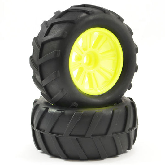 FTX COMET MONSTER TRUCK FRONT MOUNTED TYRE & WHEEL YELLOW