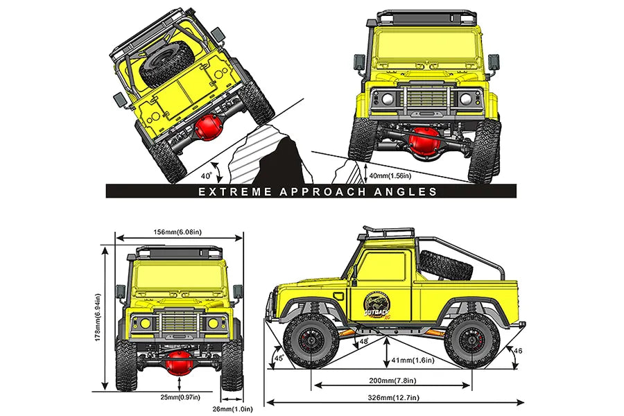 FTX Outback Ranger XC Pick Up RTR 1/16 Trail Crawler Yellow